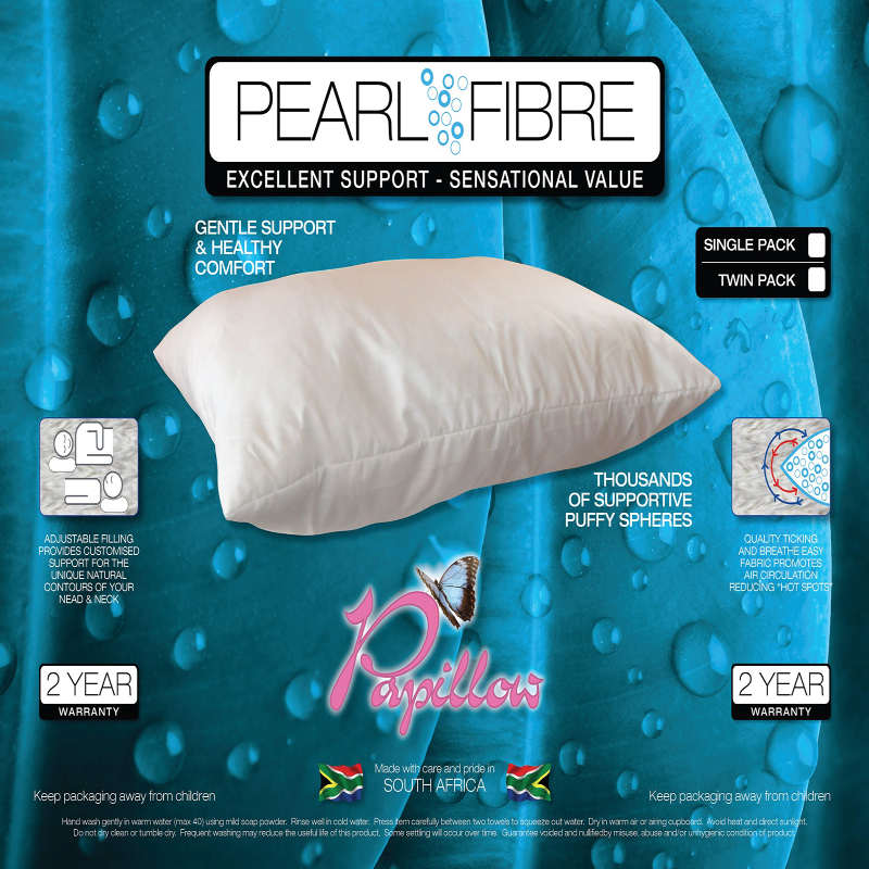 Pearl Fibre Twin Pack Plain Bag Pillow Standard Length-5