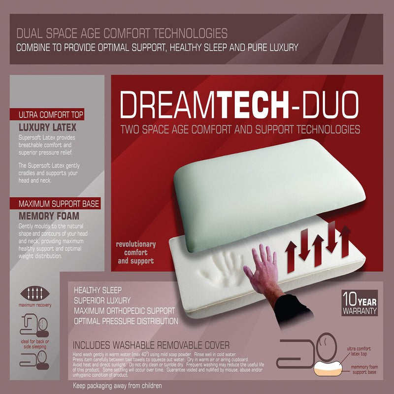 Dreamtech Duo Single Duo Zip Bag Pillow Standard Length-zoom-