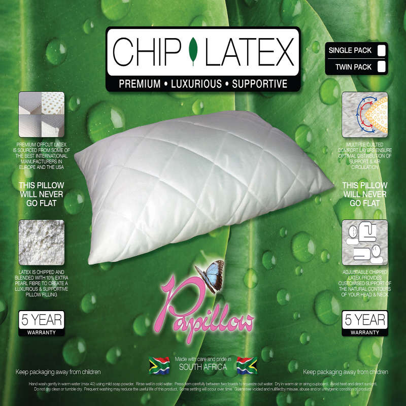 Chip Latex Twin Pack Plain Bag Pillow Standard Length-zoom-3