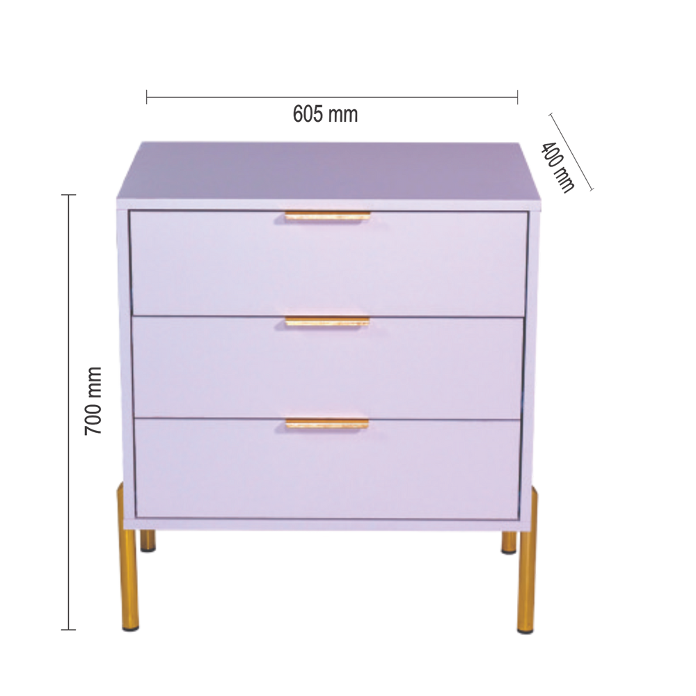 Ava White Gold Legs, Gold Handles Melamine Pedestal-5