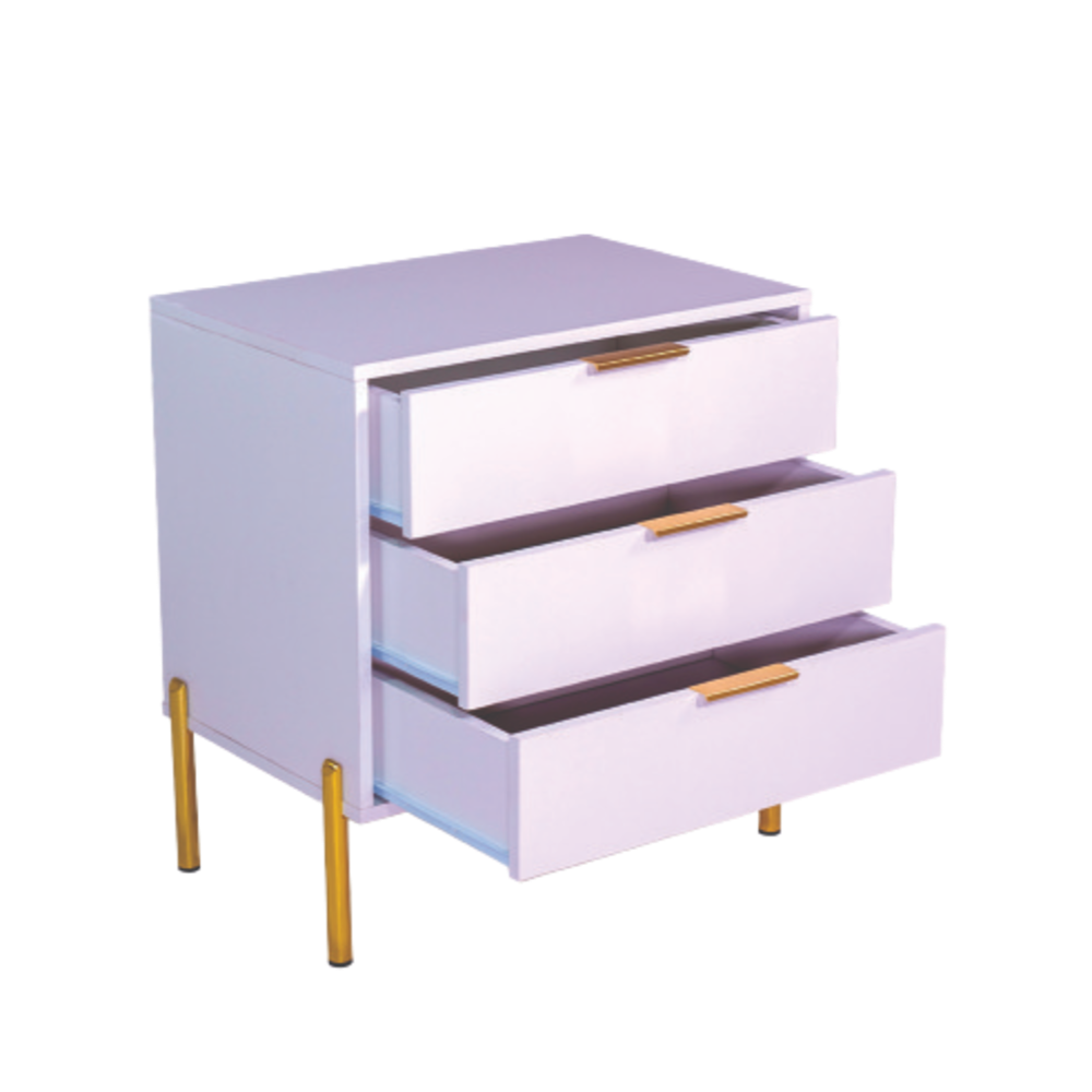 Ava White Gold Legs, Gold Handles Melamine Pedestal-3