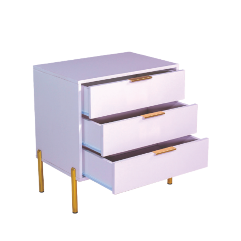 Ava White Gold Legs, Gold Handles Melamine Pedestal-zoom-
