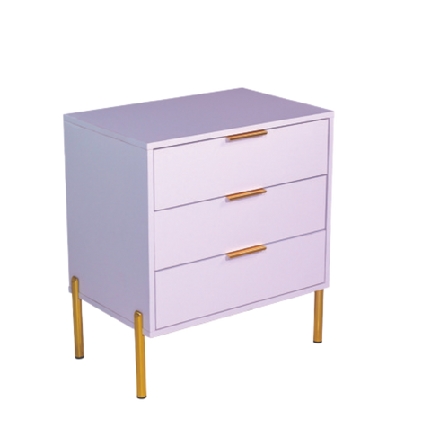 Ava White Gold Legs, Gold Handles Melamine Pedestal