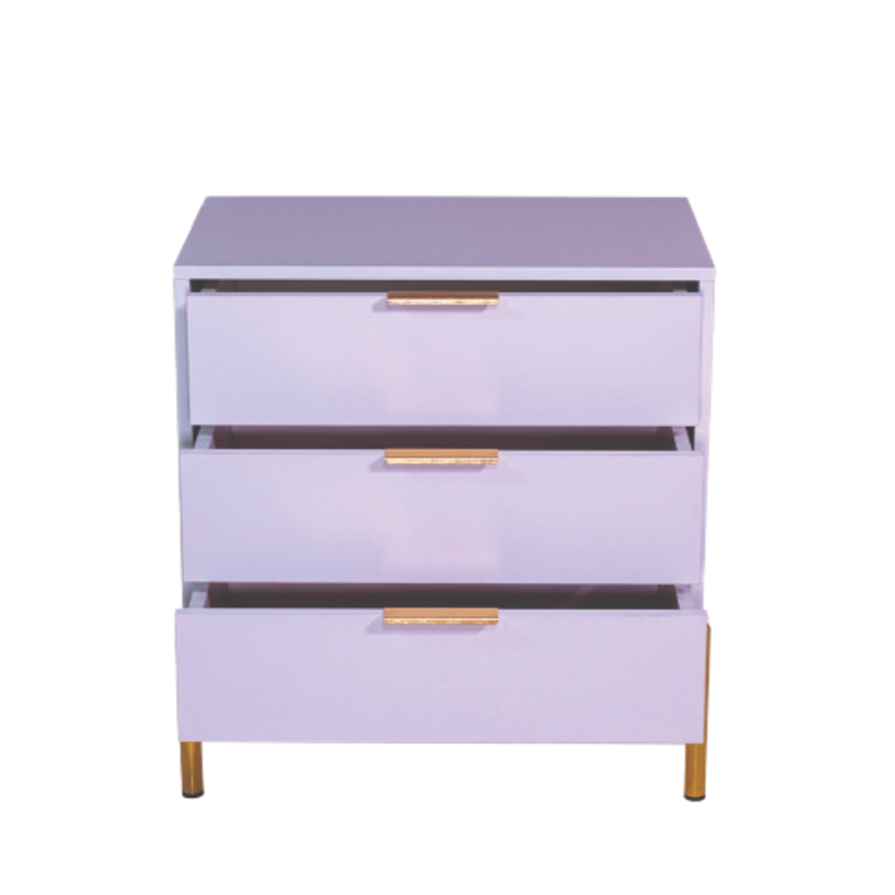 Ava White Gold Legs, Gold Handles Melamine Pedestal-zoom-4