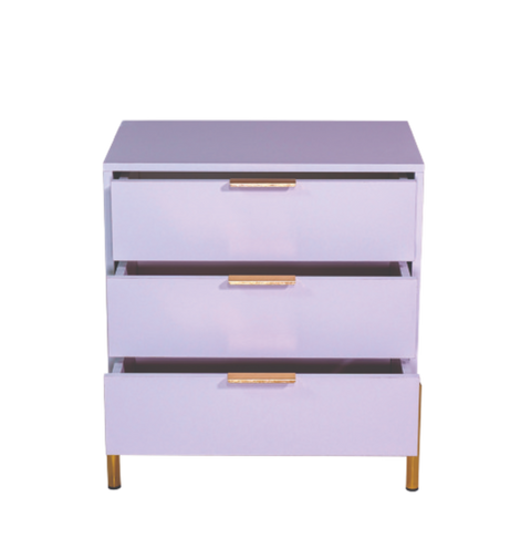 Ava White Gold Legs, Gold Handles Melamine Pedestal