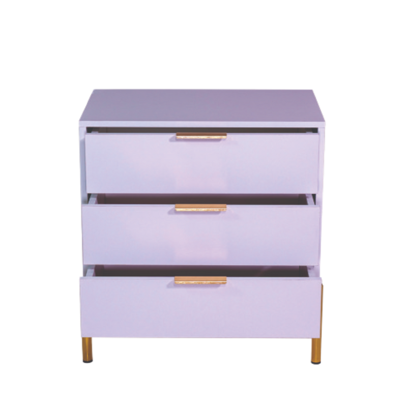 Ava White Gold Legs, Gold Handles Melamine Pedestal-zoom-