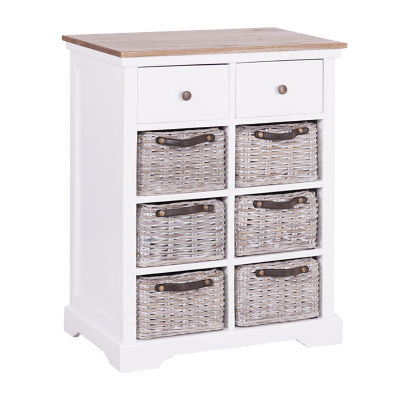 Anique 8 Draw Tallboy White Rattan-zoom-