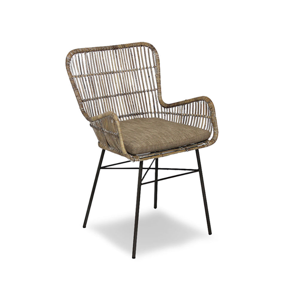 Bali Dining Arm Chair Rattan/Metal-1