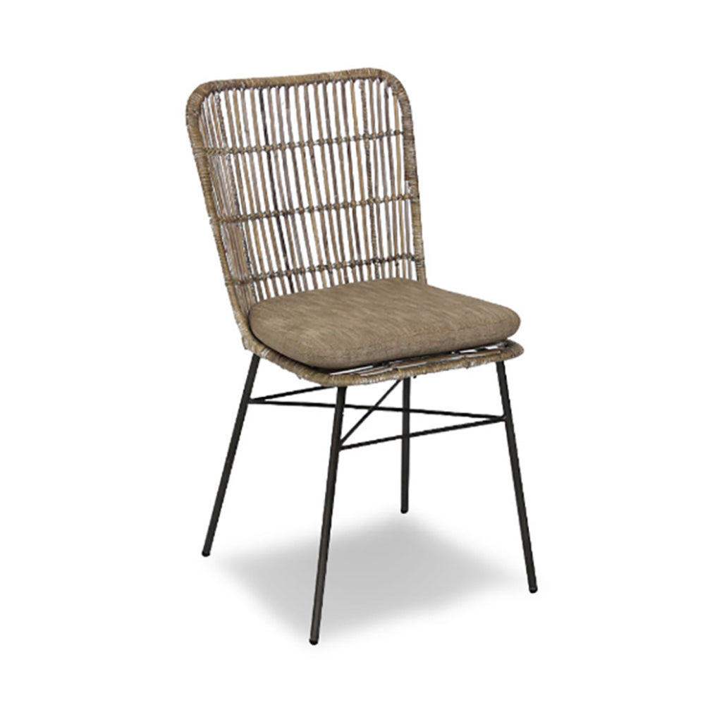 Bali Dining Chair Rattan/Metal-zoom-1