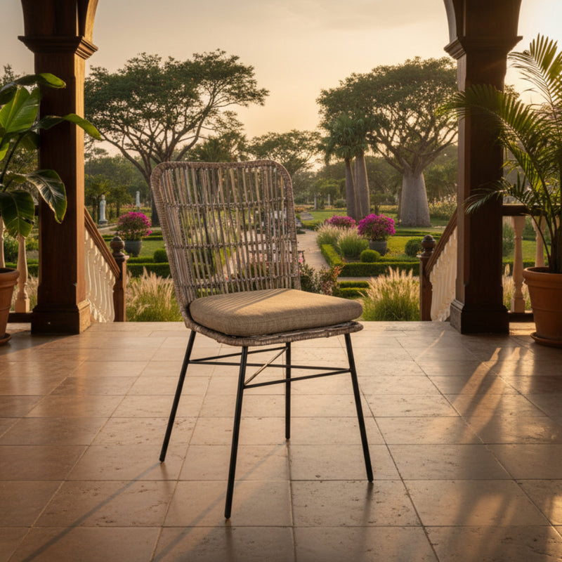 Bali Dining Chair Rattan/Metal-zoom-