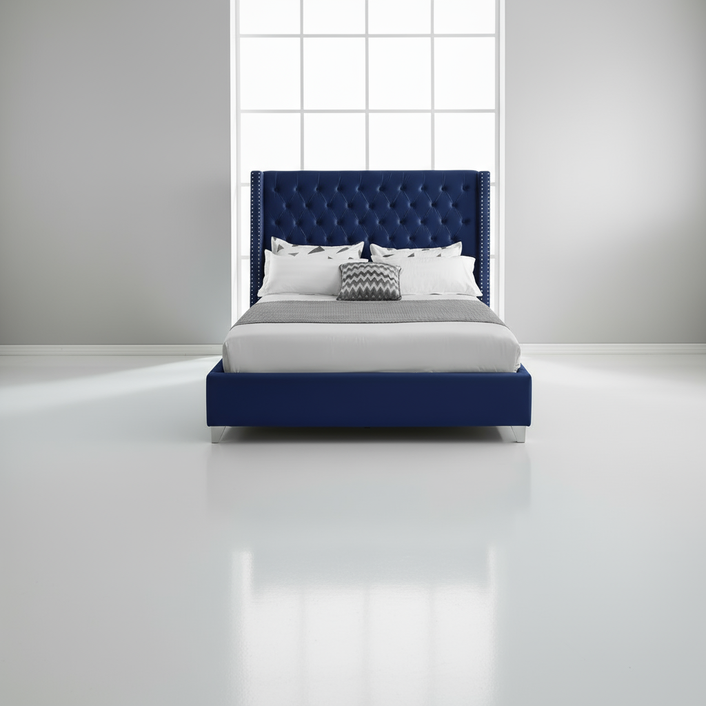 Bamboo Mattress Colorado Navy Queen Bed