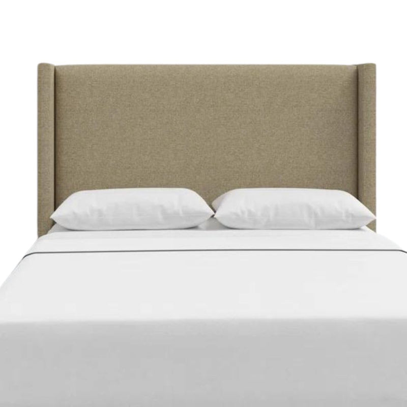 Makoya Light Brown Fabric Double Bed Headboard-zoom-