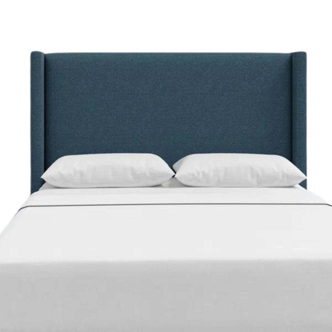 Makoya Navy Blue Fabric Double Bed Headboard-zoom-1
