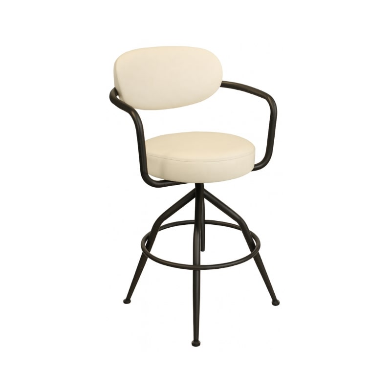 Brenda Swivel Bar Chair Metal/PU Antique White-zoom-1