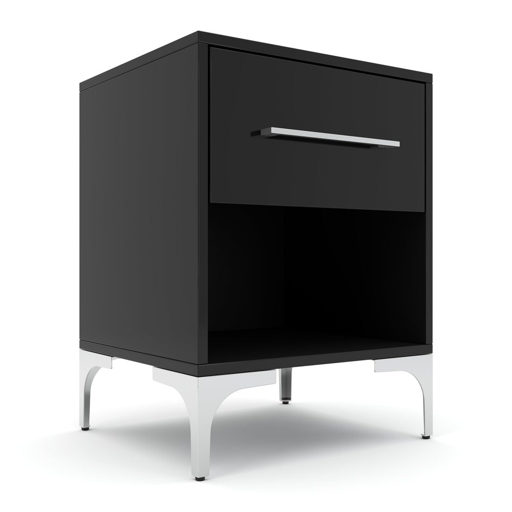 New York One Drawer Black Pedestal