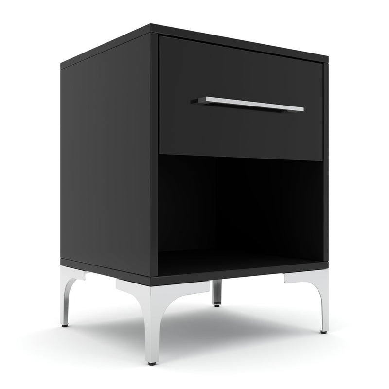 New York One Drawer Black Pedestal-zoom-