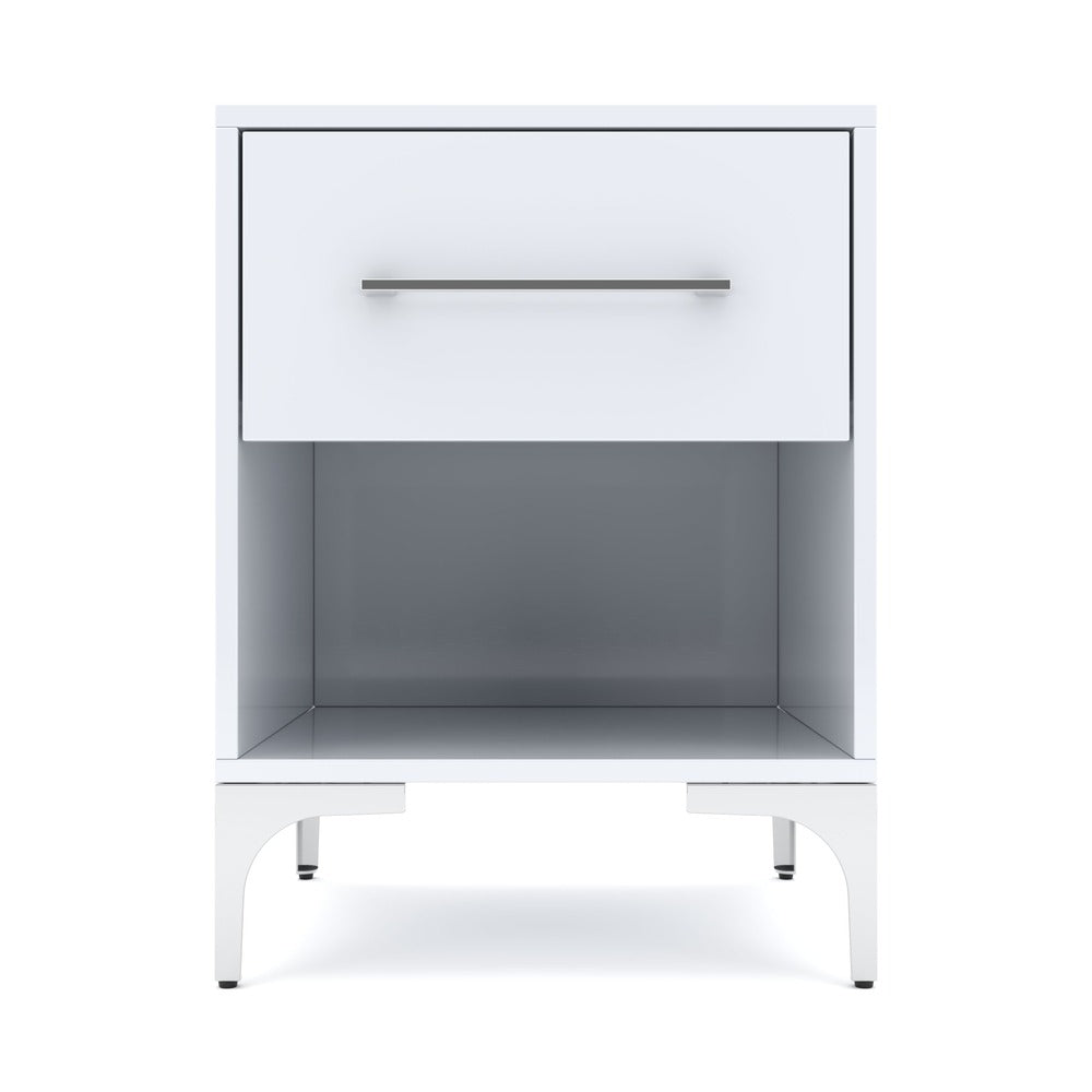 New York One Drawer White Pedestal