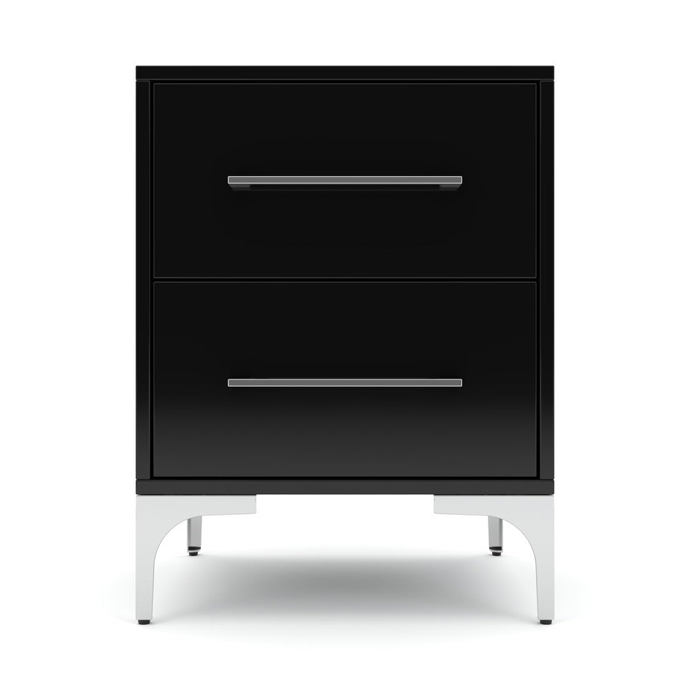 New York Two Drawer Black Pedestal-1