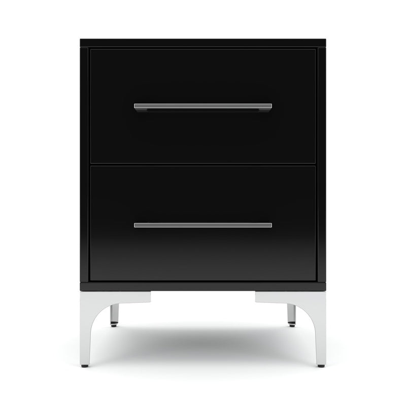 New York Two Drawer Black Pedestal-zoom-