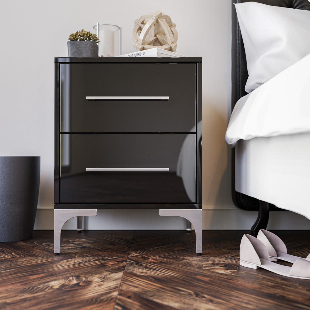 New York Two Drawer Black Pedestal-zoom-3