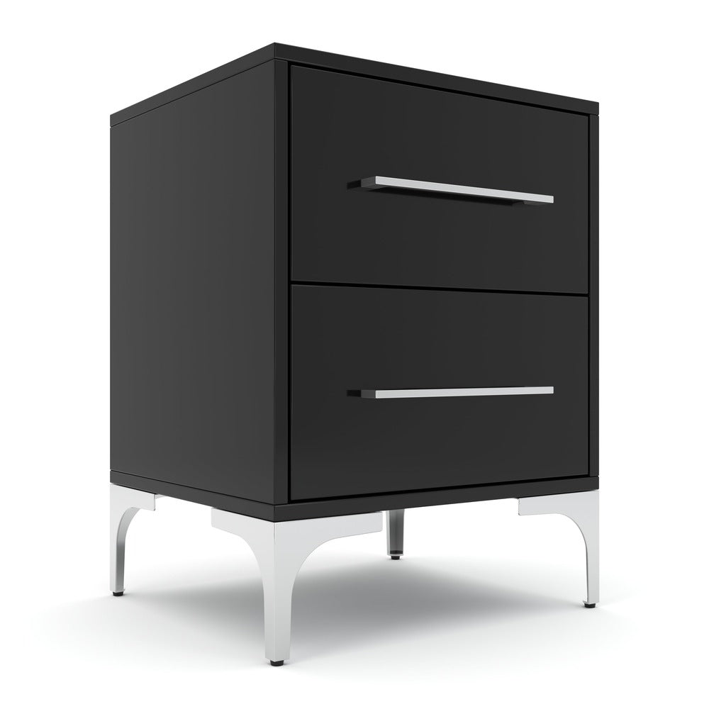 New York Two Drawer Black Pedestal