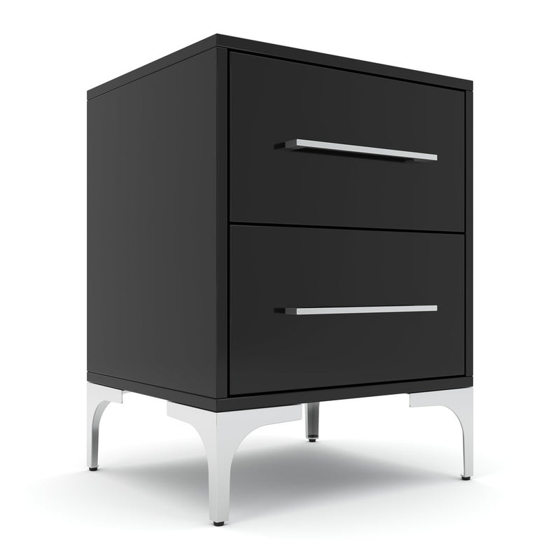 New York Two Drawer Black Pedestal-zoom-