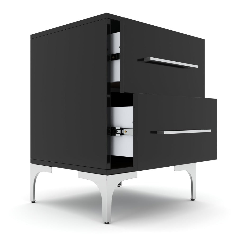 New York Two Drawer Black Pedestal-5
