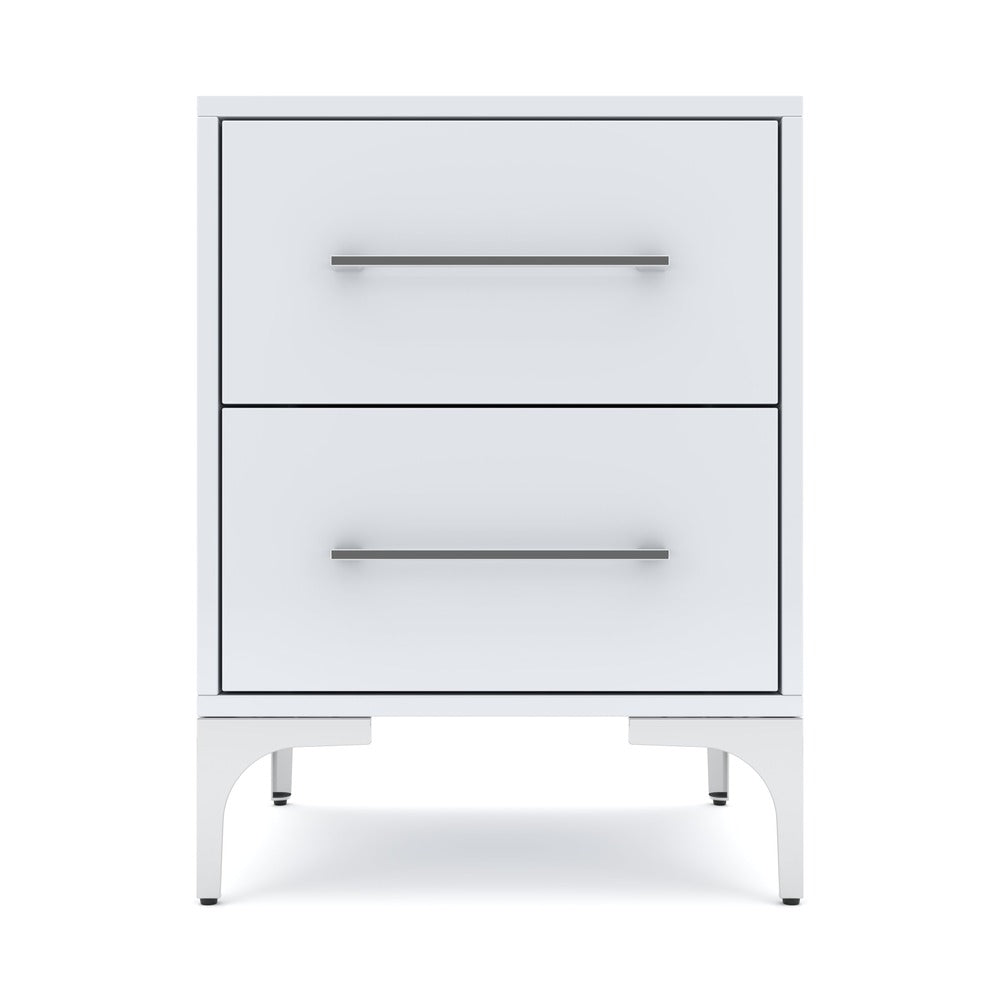 New York Two Drawer White Pedestal-1