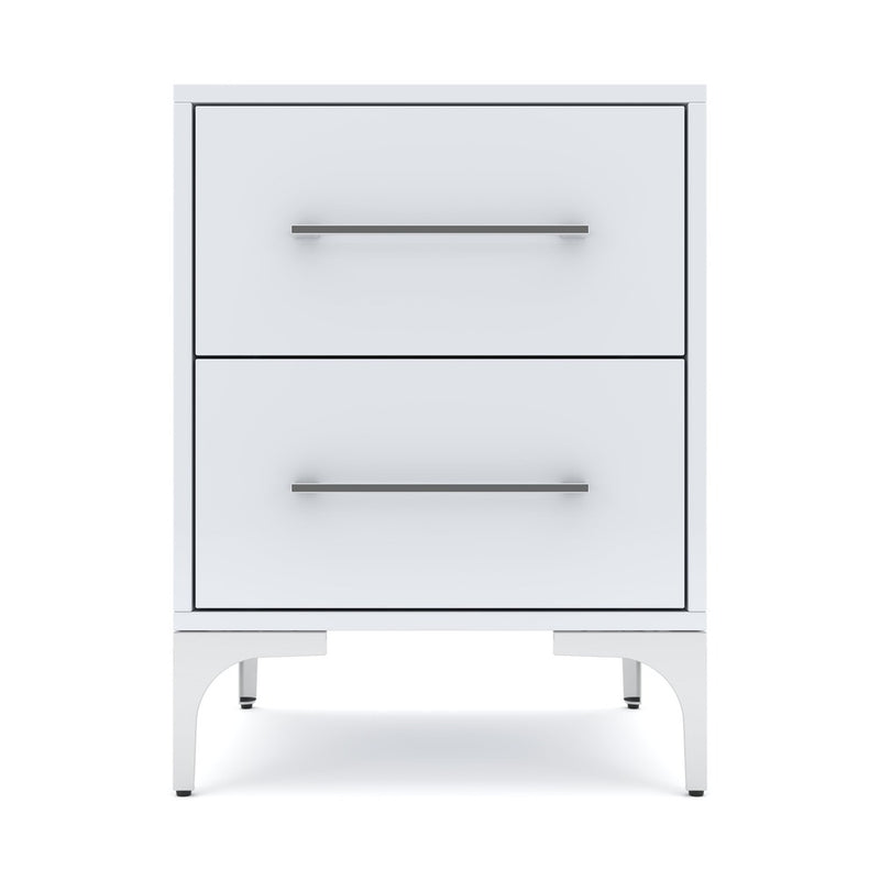 New York Two Drawer White Pedestal-zoom-