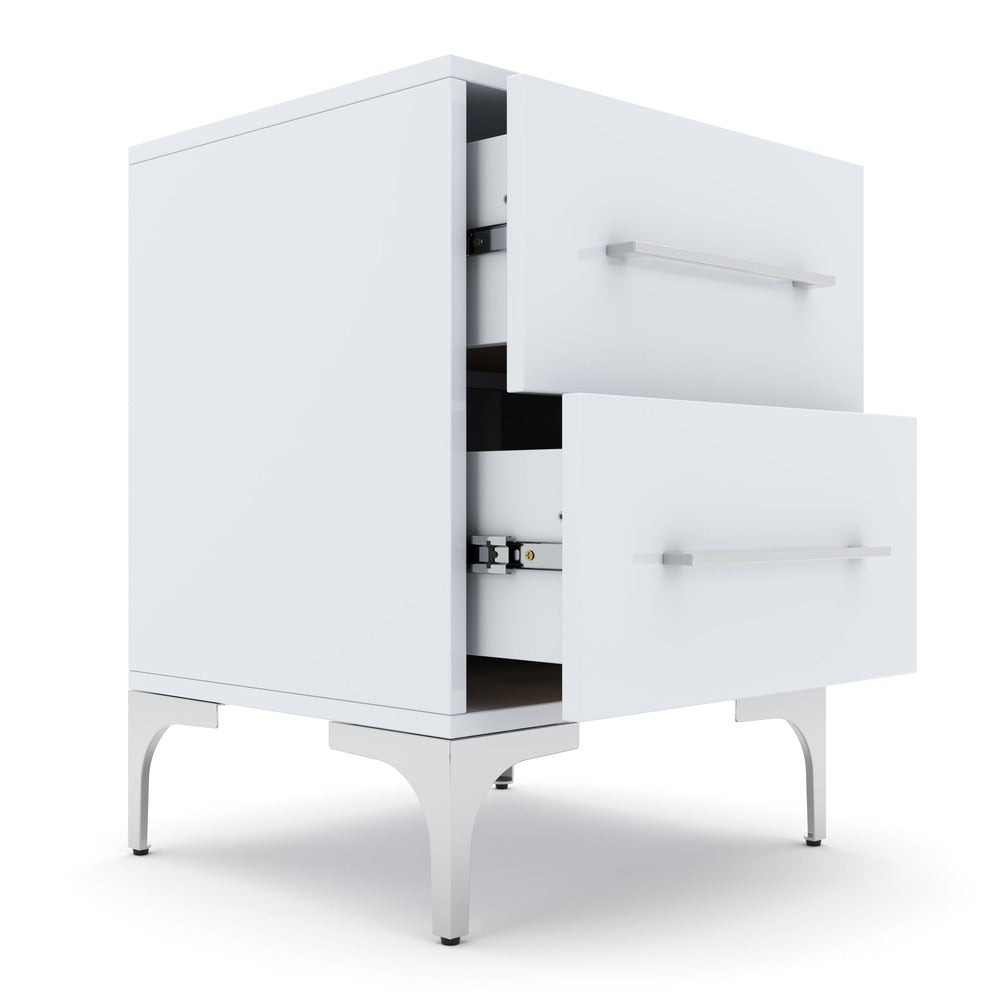 New York Two Drawer White Pedestal-5