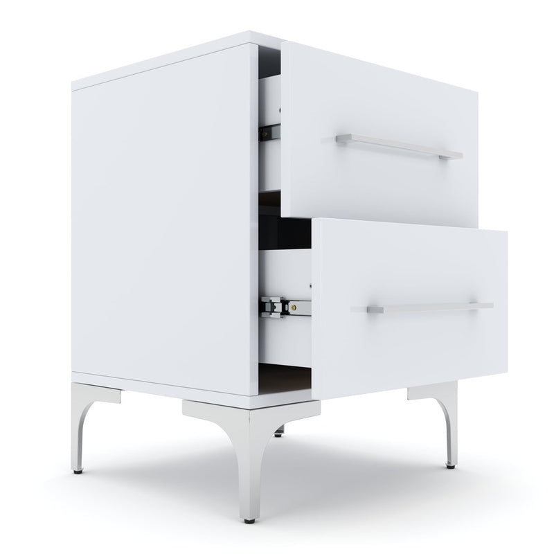New York Two Drawer White Pedestal-zoom-