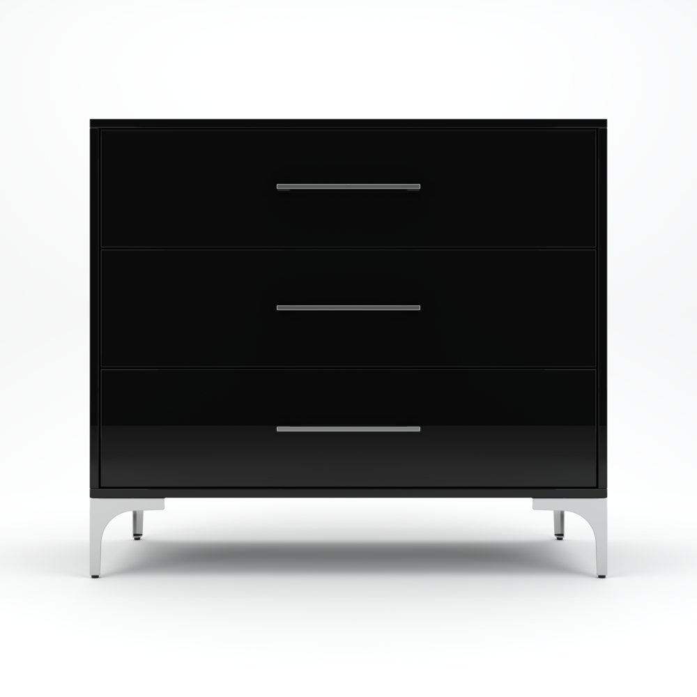New York Dressing Table 900mm Black -3 Drawers-1