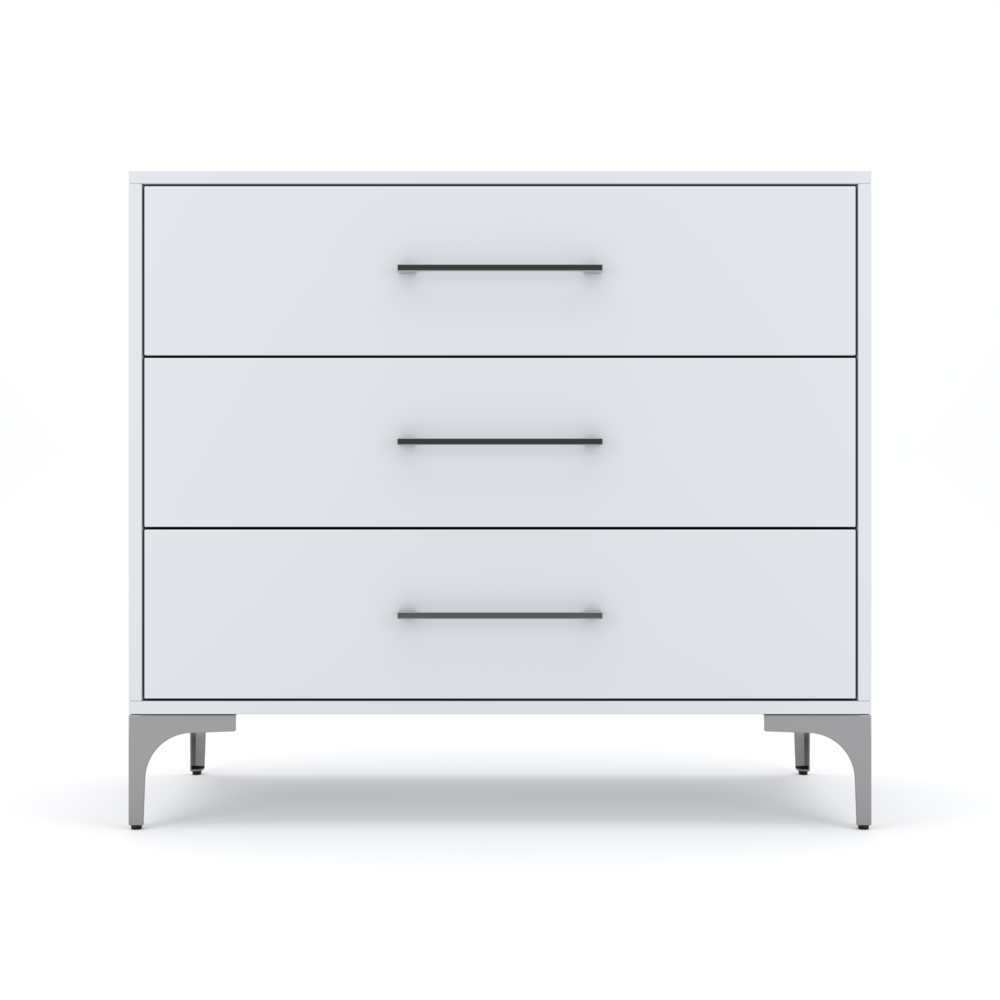 New York Dressing Table 900mm White - 3 Drawers-zoom-1
