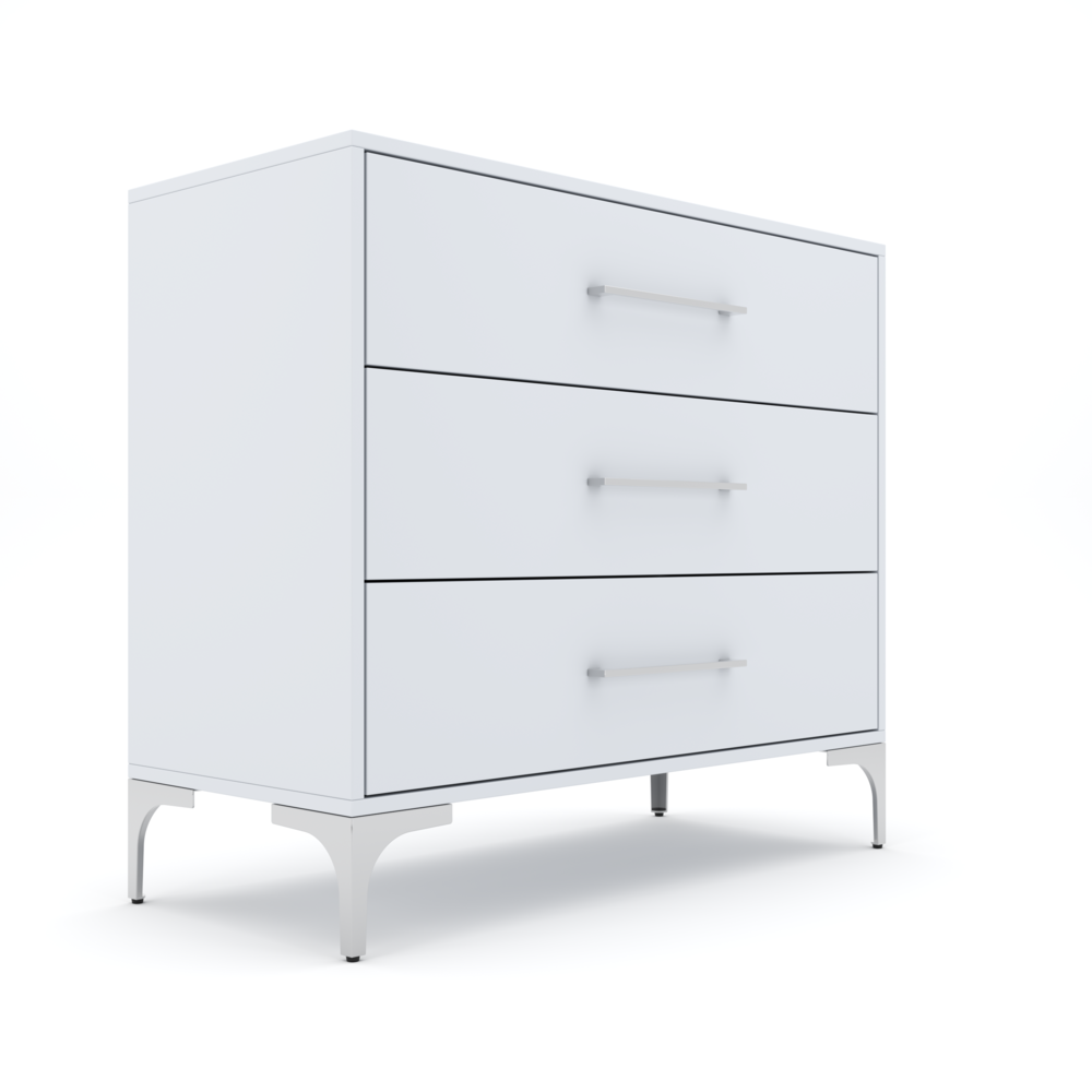 New York Dressing Table 900mm White - 3 Drawers-2