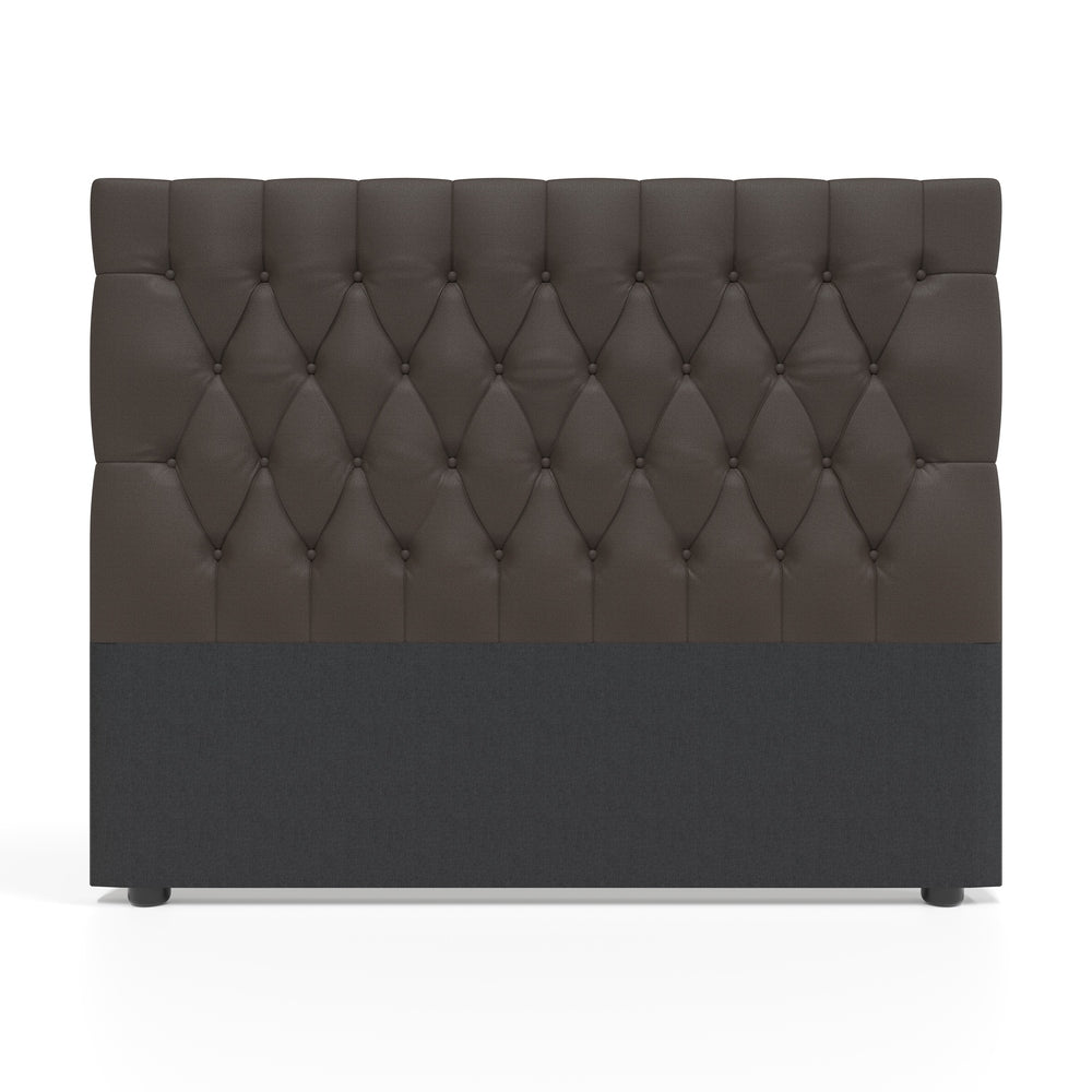 Deep Buttoned Brown Queen Headboard-zoom-1