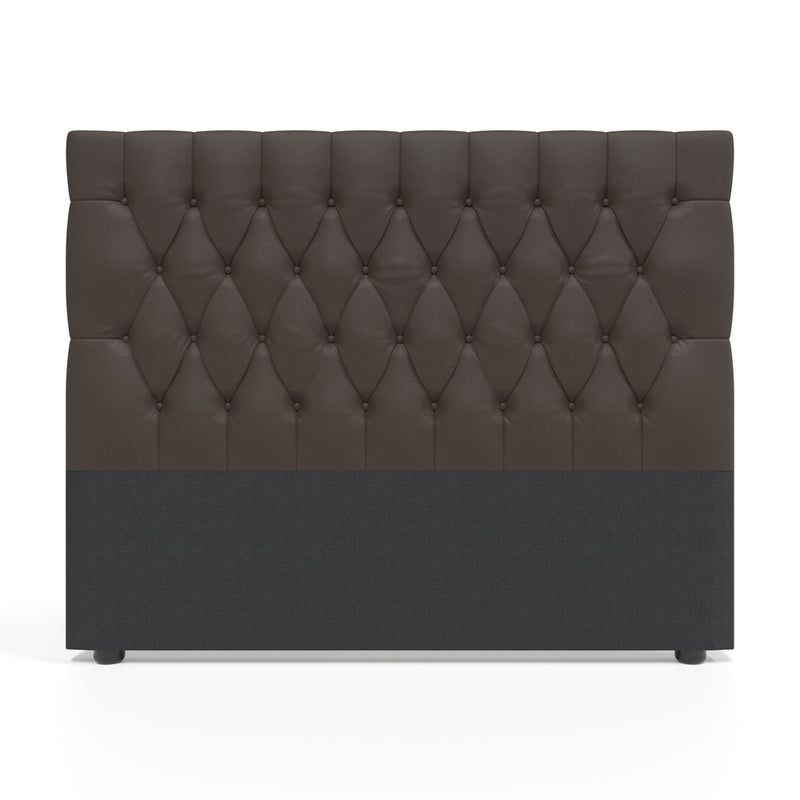 Deep Buttoned Brown Queen Headboard-zoom-