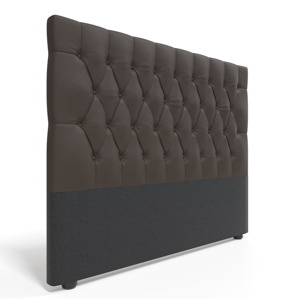 Deep Buttoned Brown King Headboard-5
