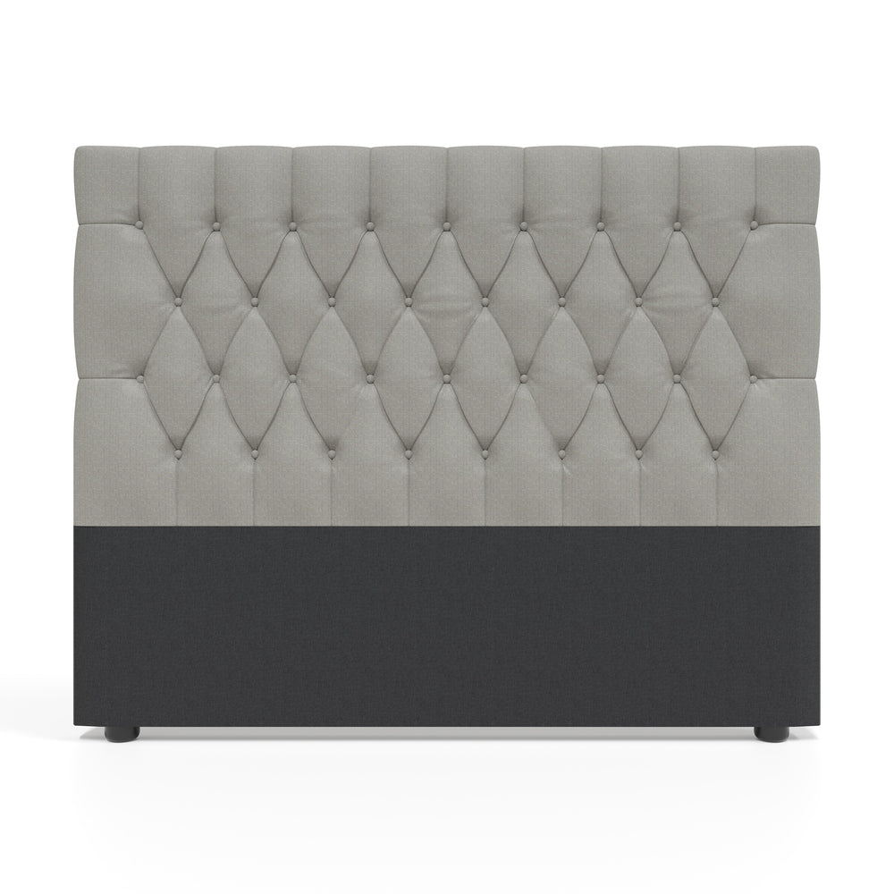 Deep Buttoned Cream King Headboard