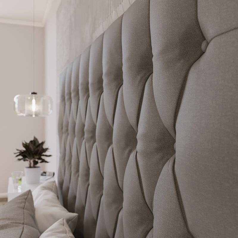 Deep Buttoned Cream King Headboard-zoom-