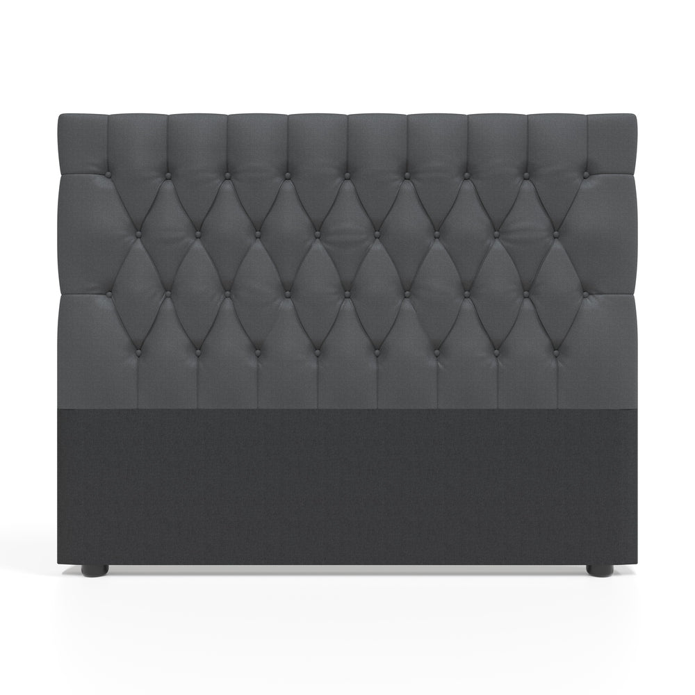 Deep Buttoned Charcoal Double Headboard-1