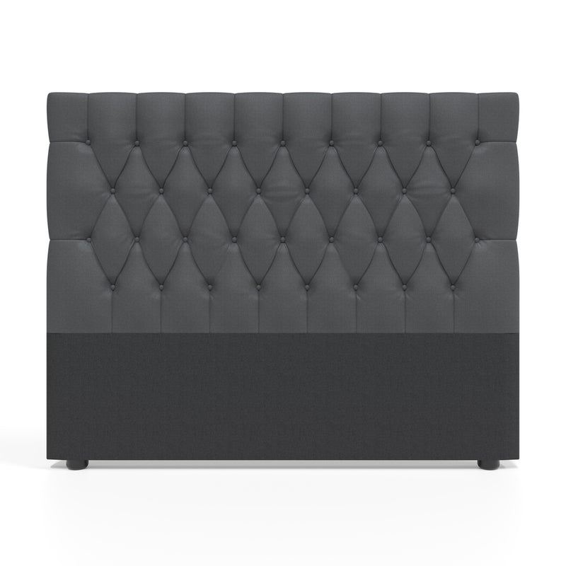 Deep Buttoned Charcoal Queen Headboard-zoom-