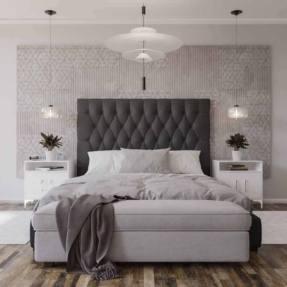 Deep Buttoned Charcoal King Headboard-zoom-3