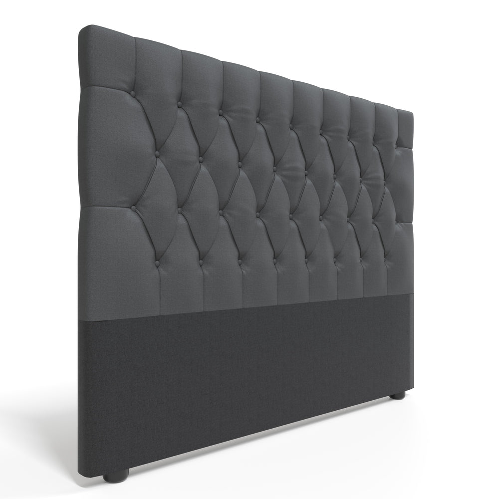Deep Buttoned Charcoal King Headboard-zoom-5