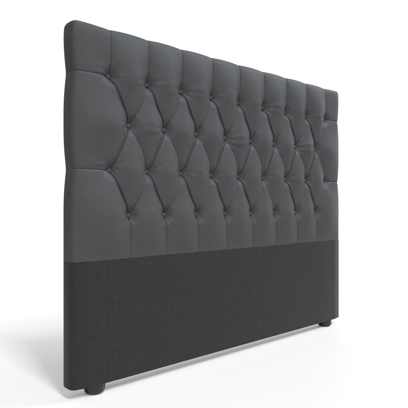 Deep Buttoned Charcoal Queen Headboard-zoom-
