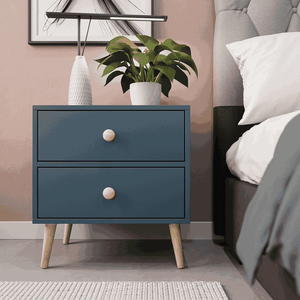 Impression Two Drawers Pedestal Petrol Blue
