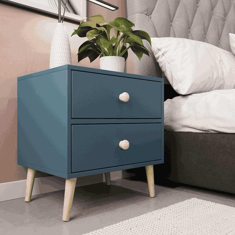 Impression Two Drawers Pedestal Petrol Blue-zoom-3
