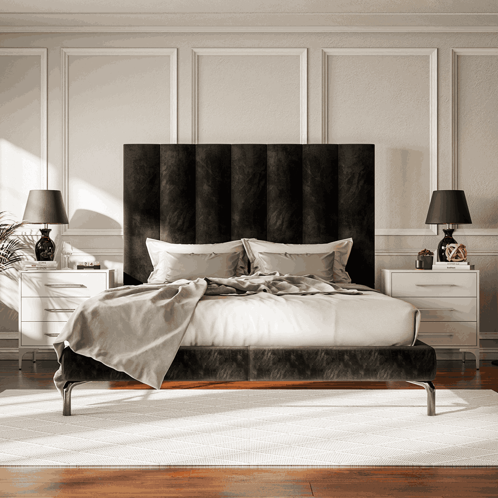 Trentino Black Double Headboard