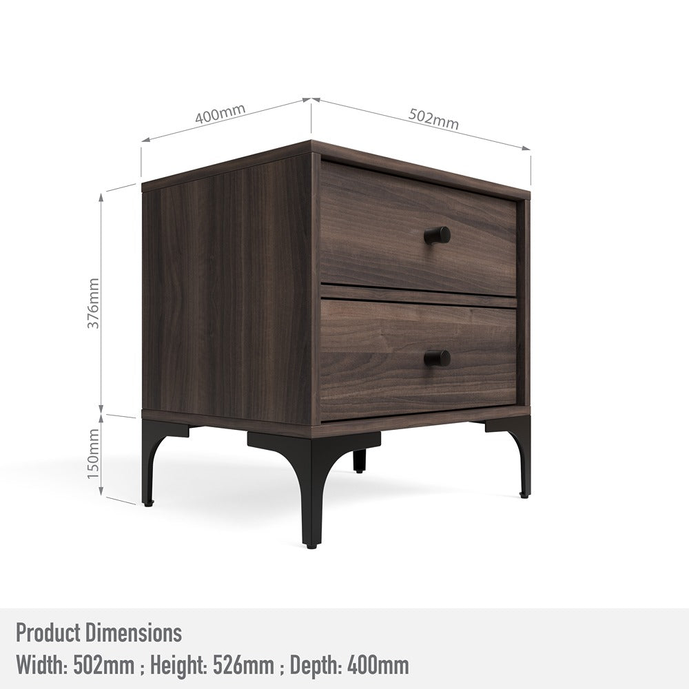 Mistbelt Two Drawers Pedestal Walnut-3