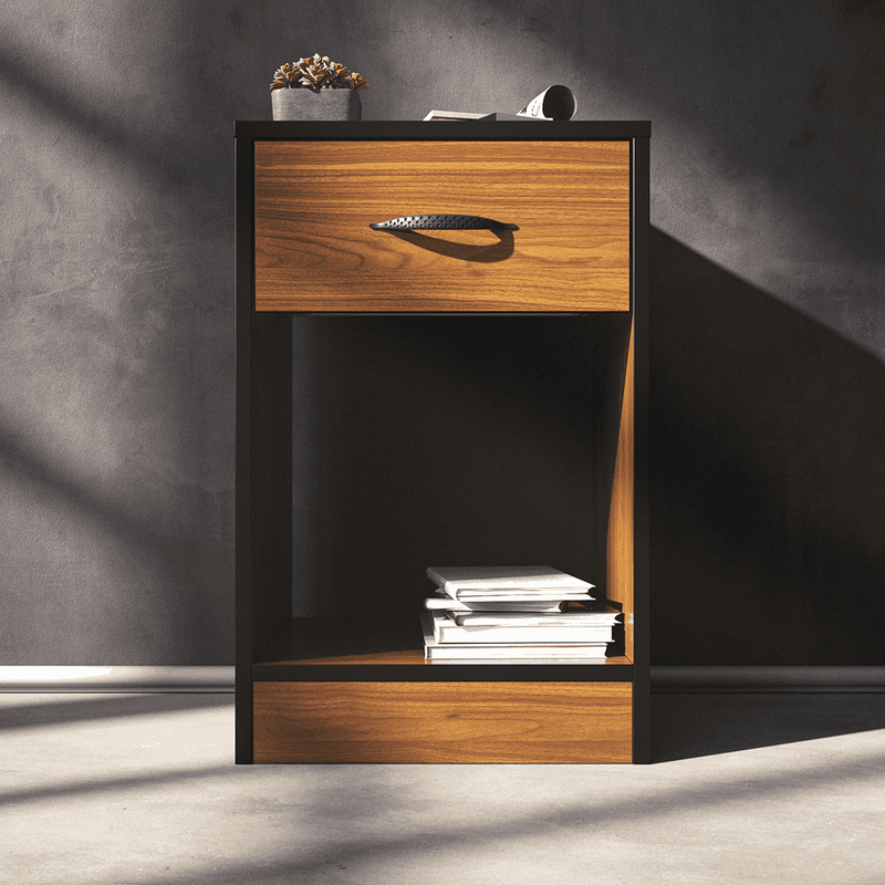 Essential One Drawers Pedestal Brown Walnut-zoom-