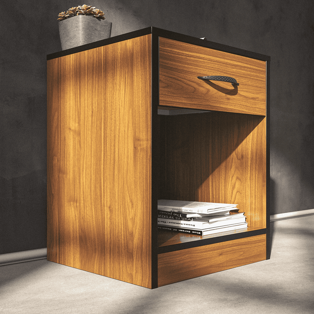 Essential One Drawers Pedestal Brown Walnut-zoom-5